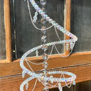 Iridescent Beaded Spiral Ornament